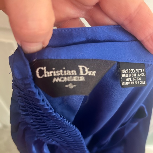 Christian Dior blue robe with matching pj bottoms. Robe one size;pants sz S - Picture 7 of 10